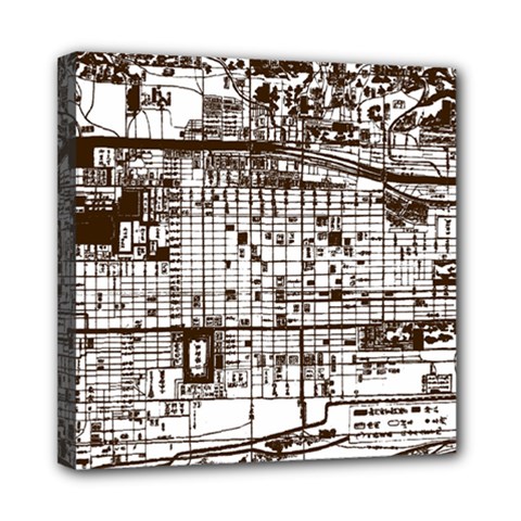 Antique Oriental Town Map  Mini Canvas 8  X 8  (stretched) by ConteMonfrey