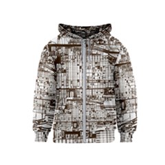 Antique Oriental Town Map  Kids  Zipper Hoodie by ConteMonfrey