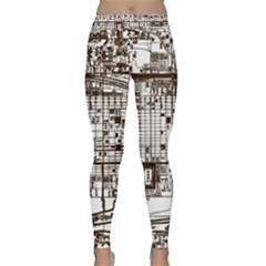 Antique Oriental Town Map  Classic Yoga Leggings by ConteMonfrey