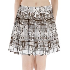 Antique Oriental Town Map  Pleated Mini Skirt by ConteMonfrey