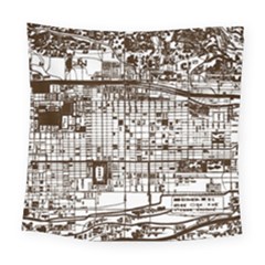 Antique Oriental Town Map  Square Tapestry (large) by ConteMonfrey