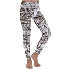 Antique Oriental Town Map  Kids  Lightweight Velour Classic Yoga Leggings