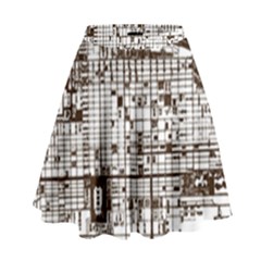 Antique Oriental Town Map  High Waist Skirt by ConteMonfrey