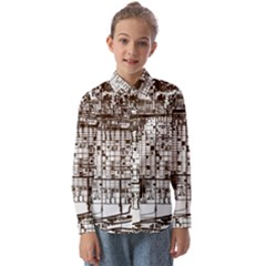 Antique Oriental Town Map  Kids  Long Sleeve Shirt by ConteMonfrey