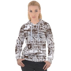 Antique Oriental Town Map  Women s Overhead Hoodie by ConteMonfrey