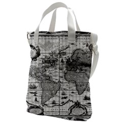 Antique Mapa Mundi Revisited Canvas Messenger Bag by ConteMonfrey