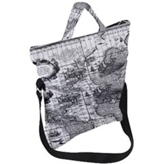 Antique Mapa Mundi Revisited Fold Over Handle Tote Bag by ConteMonfrey