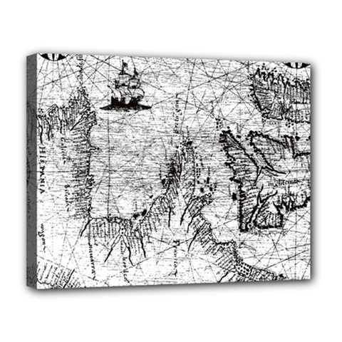 Antique Mercant Map  Canvas 14  X 11  (stretched) by ConteMonfrey