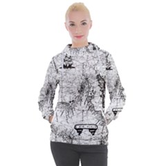 Antique Mercant Map  Women s Hooded Pullover