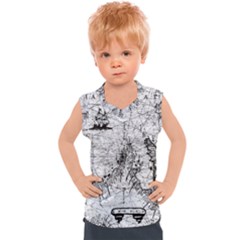 Antique Mercant Map  Kids  Sport Tank Top