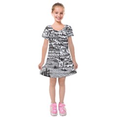 Old Civilization Kids  Short Sleeve Velvet Dress by ConteMonfrey