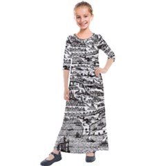 Old Civilization Kids  Quarter Sleeve Maxi Dress by ConteMonfrey
