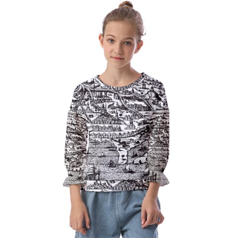 Old Civilization Kids  Cuff Sleeve Top by ConteMonfrey