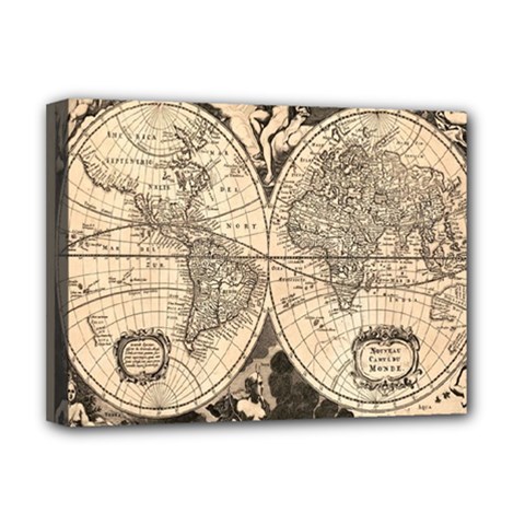 World Map - Nova Delineatio Totius Orbis Terrarum -  1659-1733 Deluxe Canvas 16  X 12  (stretched)  by ConteMonfrey