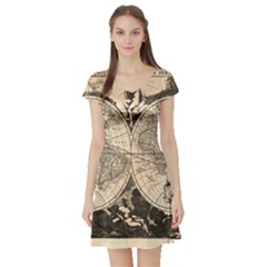 World Map - Nova Delineatio Totius Orbis Terrarum -  1659-1733 Short Sleeve Skater Dress by ConteMonfrey