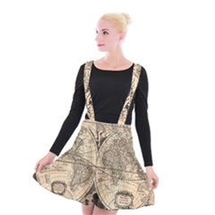 World Map - Nova Delineatio Totius Orbis Terrarum -  1659-1733 Suspender Skater Skirt by ConteMonfrey