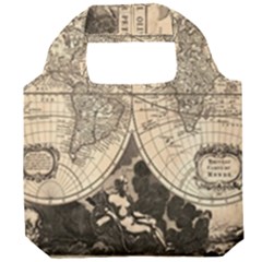 World Map - Nova Delineatio Totius Orbis Terrarum -  1659-1733 Foldable Grocery Recycle Bag by ConteMonfrey