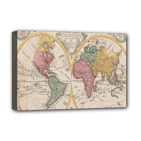 Mapa Mundi 1775 Deluxe Canvas 18  X 12  (stretched) by ConteMonfrey