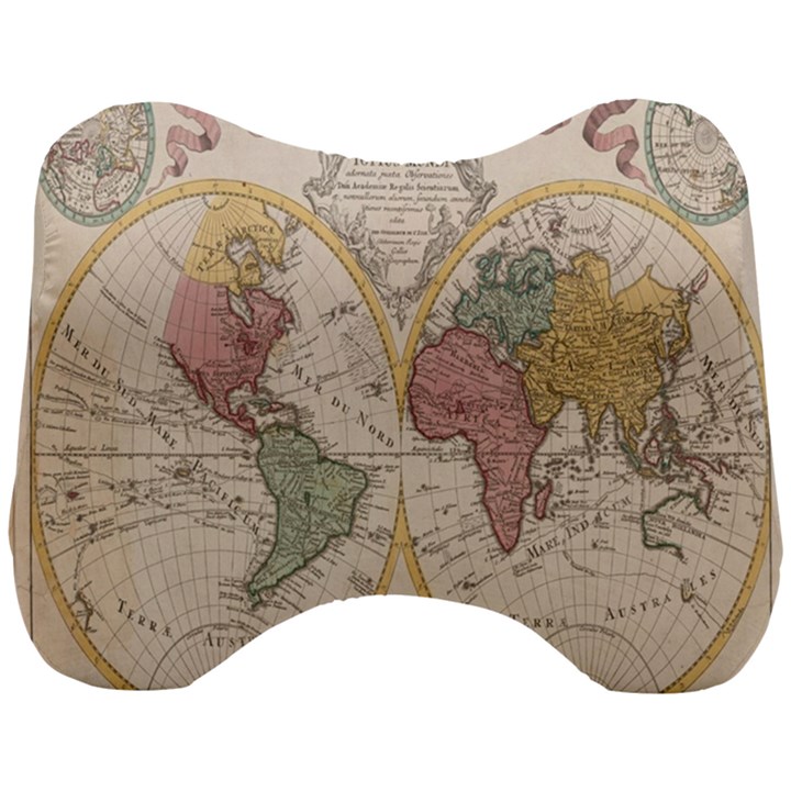 Mapa Mundi 1775 Head Support Cushion