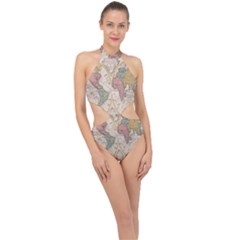 Mapa Mundi 1775 Halter Side Cut Swimsuit