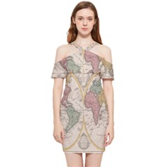 Mapa Mundi 1775 Shoulder Frill Bodycon Summer Dress