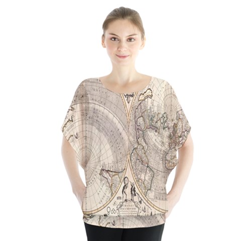 Mapa Mundi - 1774 Batwing Chiffon Blouse by ConteMonfrey