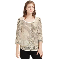 Mapa Mundi - 1774 Chiffon Quarter Sleeve Blouse by ConteMonfrey