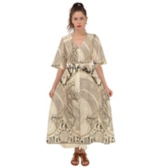 Mapa Mundi - 1774 Kimono Sleeve Boho Dress by ConteMonfrey