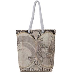 Mapa Mundi - 1774 Full Print Rope Handle Tote (small) by ConteMonfrey