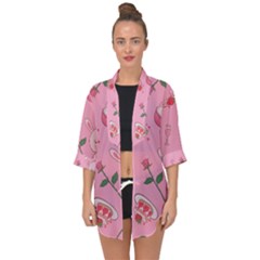 Valentine Pattern Open Front Chiffon Kimono by designsbymallika