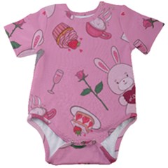 Valentine Pattern Baby Short Sleeve Bodysuit by designsbymallika