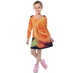 Color Of Desire Kids  Long Sleeve Velvet Dress by tomikokhphotography