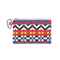 Shapes Rows Canvas Cosmetic Bag (Small)