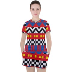 Shapes Rows Women s Tee and Shorts Set
