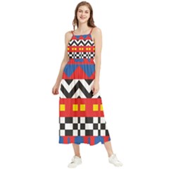 Shapes Rows Boho Sleeveless Summer Dress