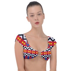 Shapes Rows Cap Sleeve Ring Bikini Top