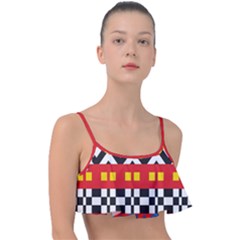 Shapes Rows Frill Bikini Top