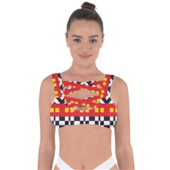 Shapes Rows Bandaged Up Bikini Top