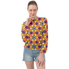 Wavey shapes pattern                                                             Banded Bottom Chiffon Top