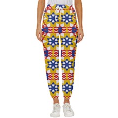 Wavey Shapes Pattern          Cropped Drawstring Pants by LalyLauraFLM