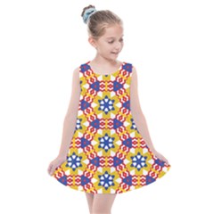 Wavey shapes pattern                                                           Kids  Summer Dress