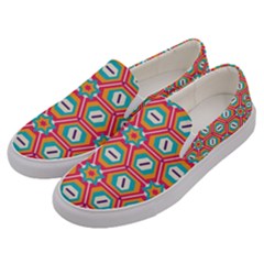 Hexagons and stars pattern                                                                Men s Canvas Slip Ons