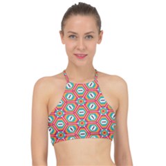 Hexagons and stars pattern                                                               Racer Front Bikini Top