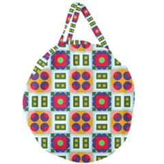 Shapes In Shapes 2                                                               Giant Round Zipper Tote by LalyLauraFLM