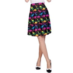 Rainbow Dinosaurs A-line Skirt by ALIXE