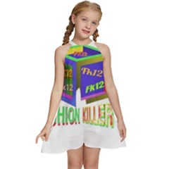 Project 20230104 1756111-01 Kids  Halter Collar Waist Tie Chiffon Dress