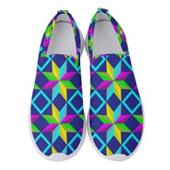 Colorful Stars Pattern                                                                   Women s Slip On Sneakers