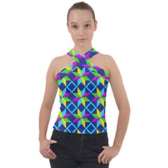 Colorful Stars Pattern                                                                     Cross Neck Velour Top by LalyLauraFLM