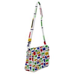 Colorful rectangles                                                                  Shoulder Bag with Back Zipper