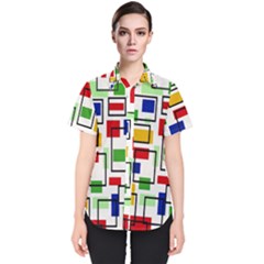 Colorful rectangles                                                                      Women s Short Sleeve Shirt